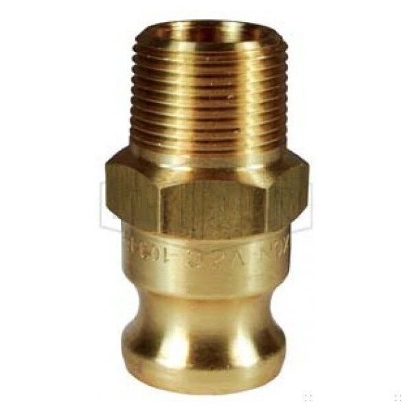 Boss-Lock Type F Cam and Groove Adapter, 3/4 x 1/2 in, Male Adapter x MNPT, Brass, Domestic